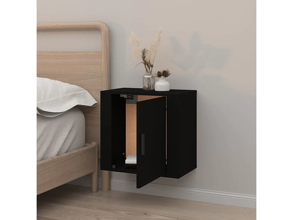 Table de chevet murale Noir 50x30x47 cm