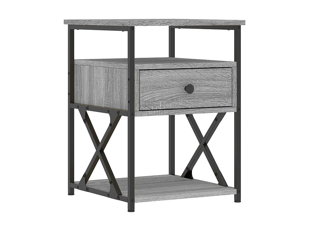 Table de chevet sonoma gris 40x42x55 cm bois d'ingénierie