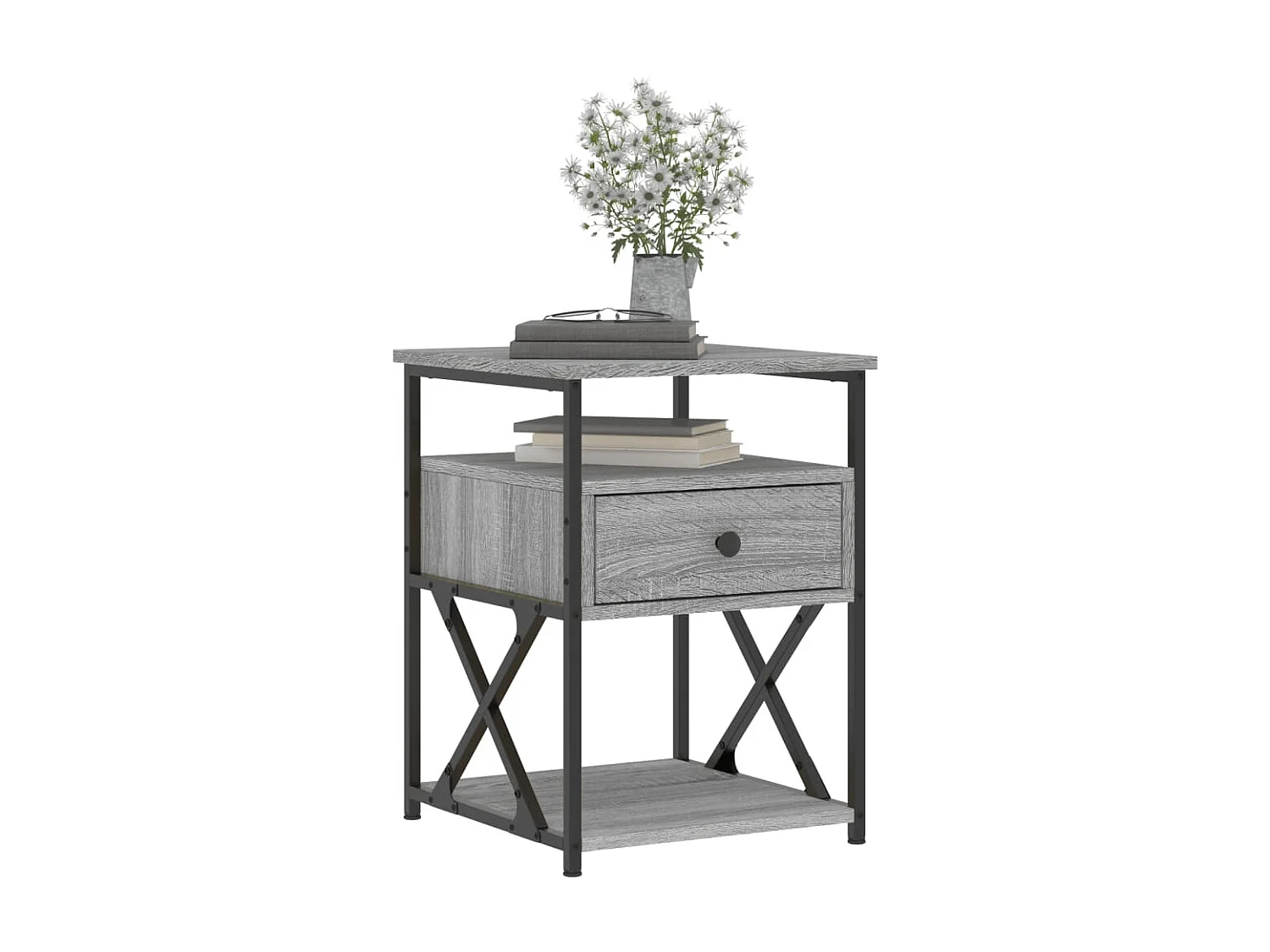 Table de chevet sonoma gris 40x42x55 cm bois d'ingénierie