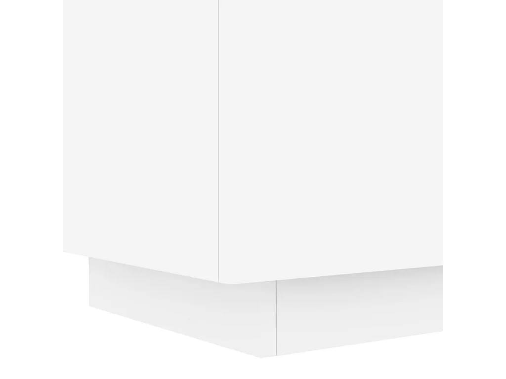 Nachttische und LED-Leuchten, 2 Stück, weißes Holzwerkstoff