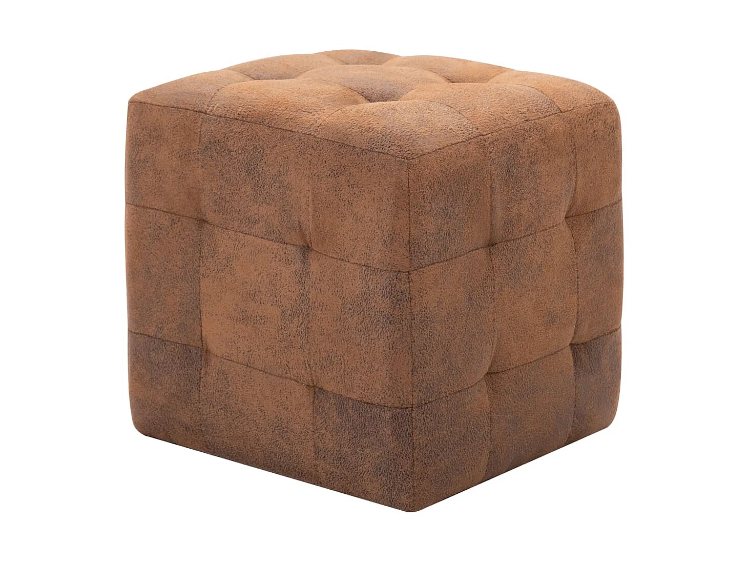 2 unidades Mesas de cabeceira Castanho 30x30x30 cm Pele sintética camurça