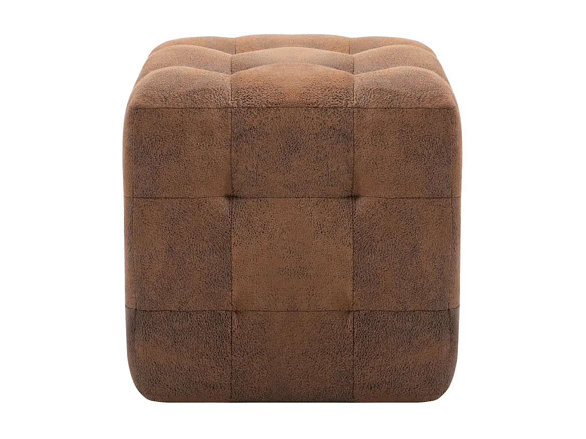 2 unidades Mesas de cabeceira Castanho 30x30x30 cm Pele sintética camurça