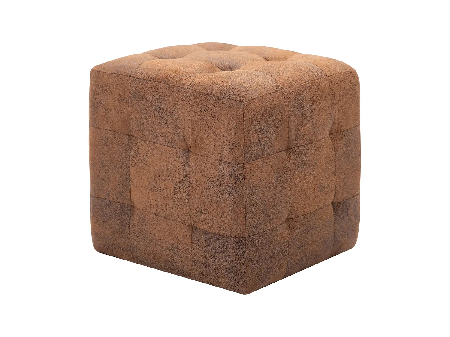 2 pcs Tables de chevet Marron 30x30x30 cm Similicuir daim
