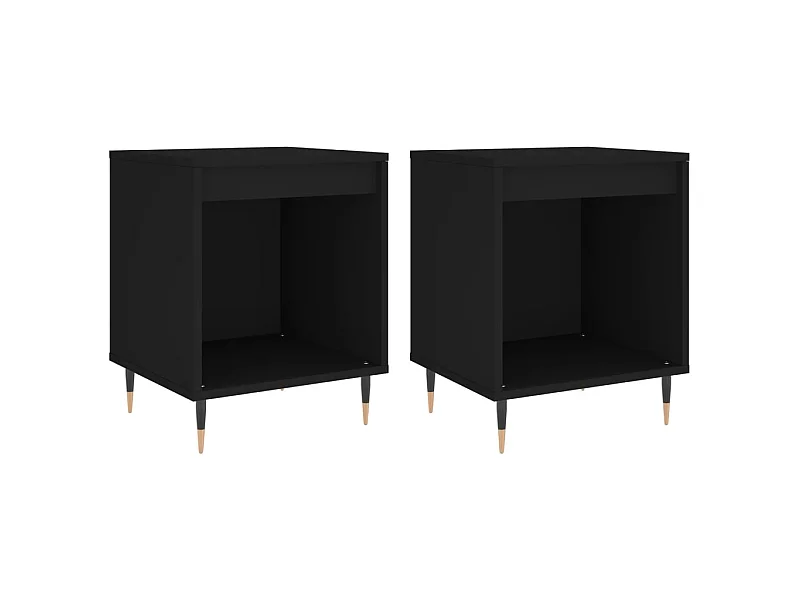 Tables de chevet 2 pcs noir 40x35x50 cm bois d’ingénierie