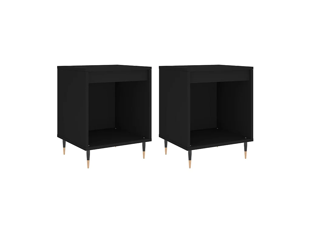 Tables de chevet 2 pcs noir 40x35x50 cm bois d’ingénierie
