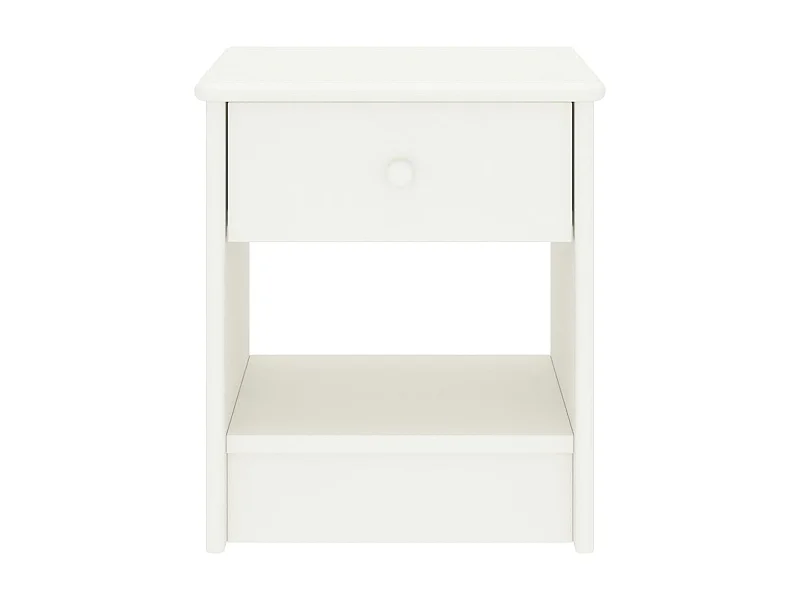 Comodino Bianco 35x30x40 cm Legno di pino massiccio