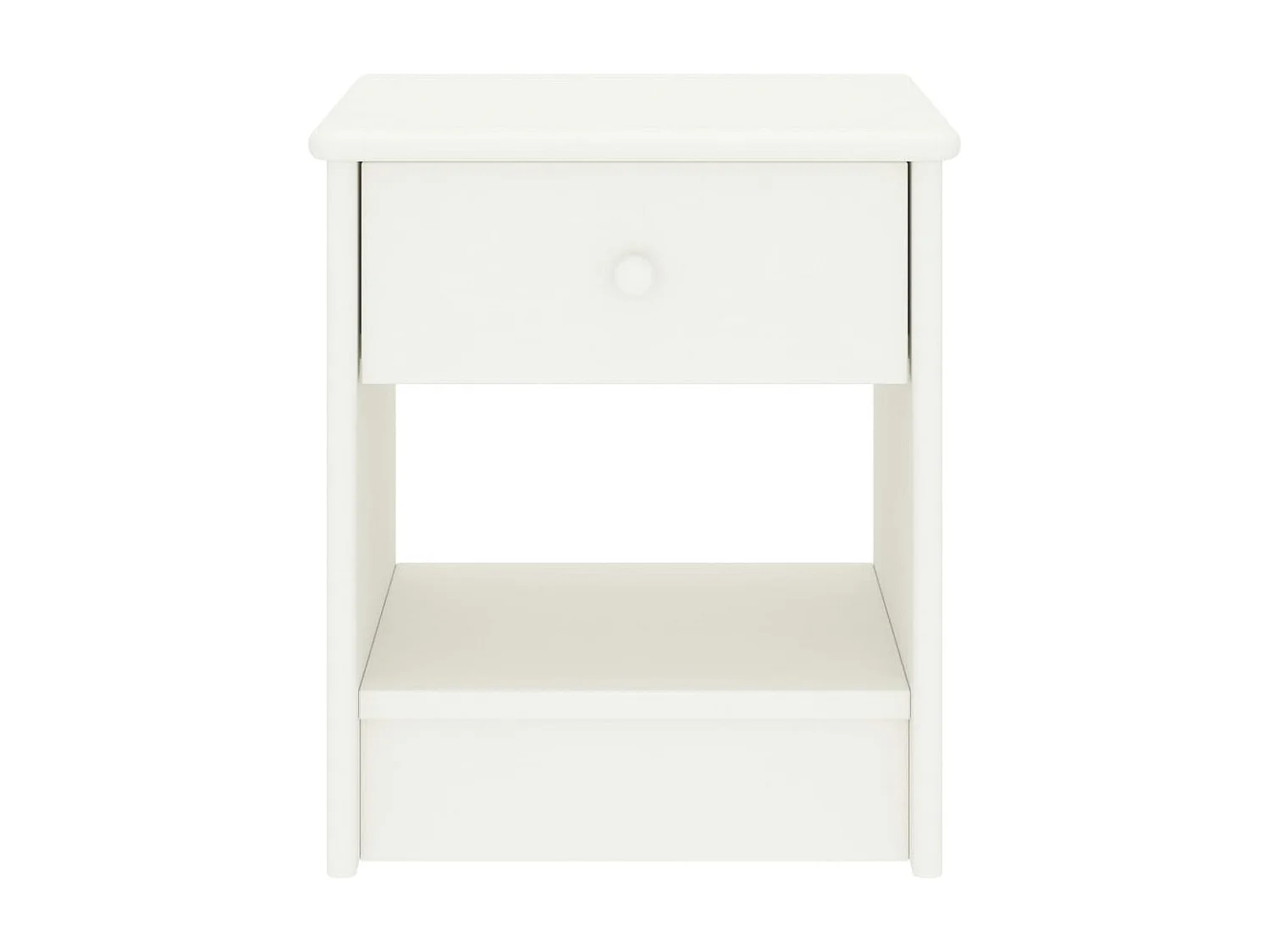 Comodino Bianco 35x30x40 cm Legno di pino massiccio