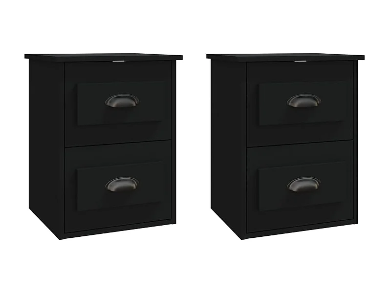 Tables de chevet murales 2 pcs noir 41,5x36x53 cm