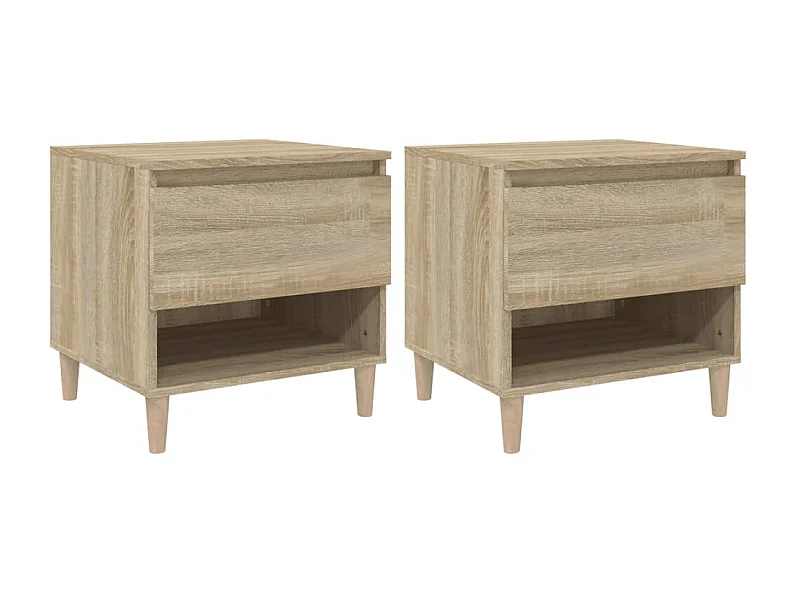Mesitas de noche 2uds Roble Sonoma 50x46x50cm Madera contrachapada