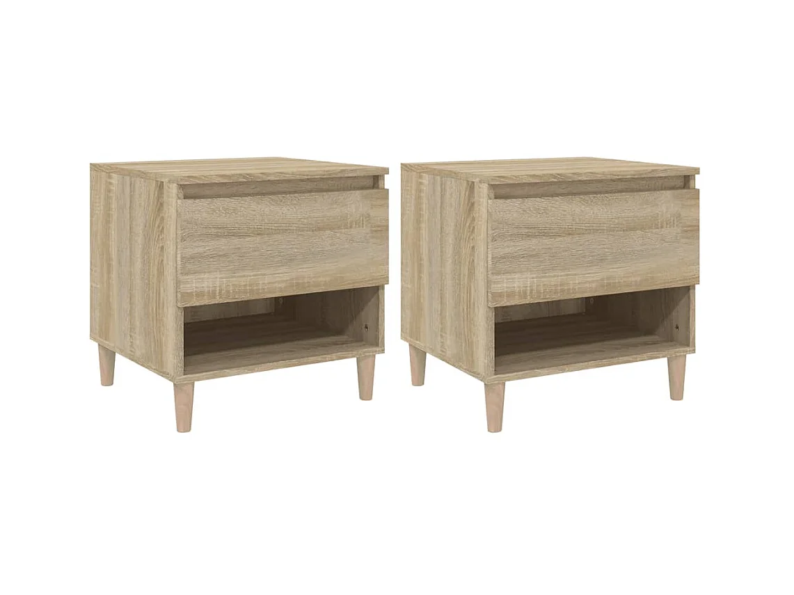 Comodini 2 pezzi Rovere Sonoma 50x46x50 cm MDF