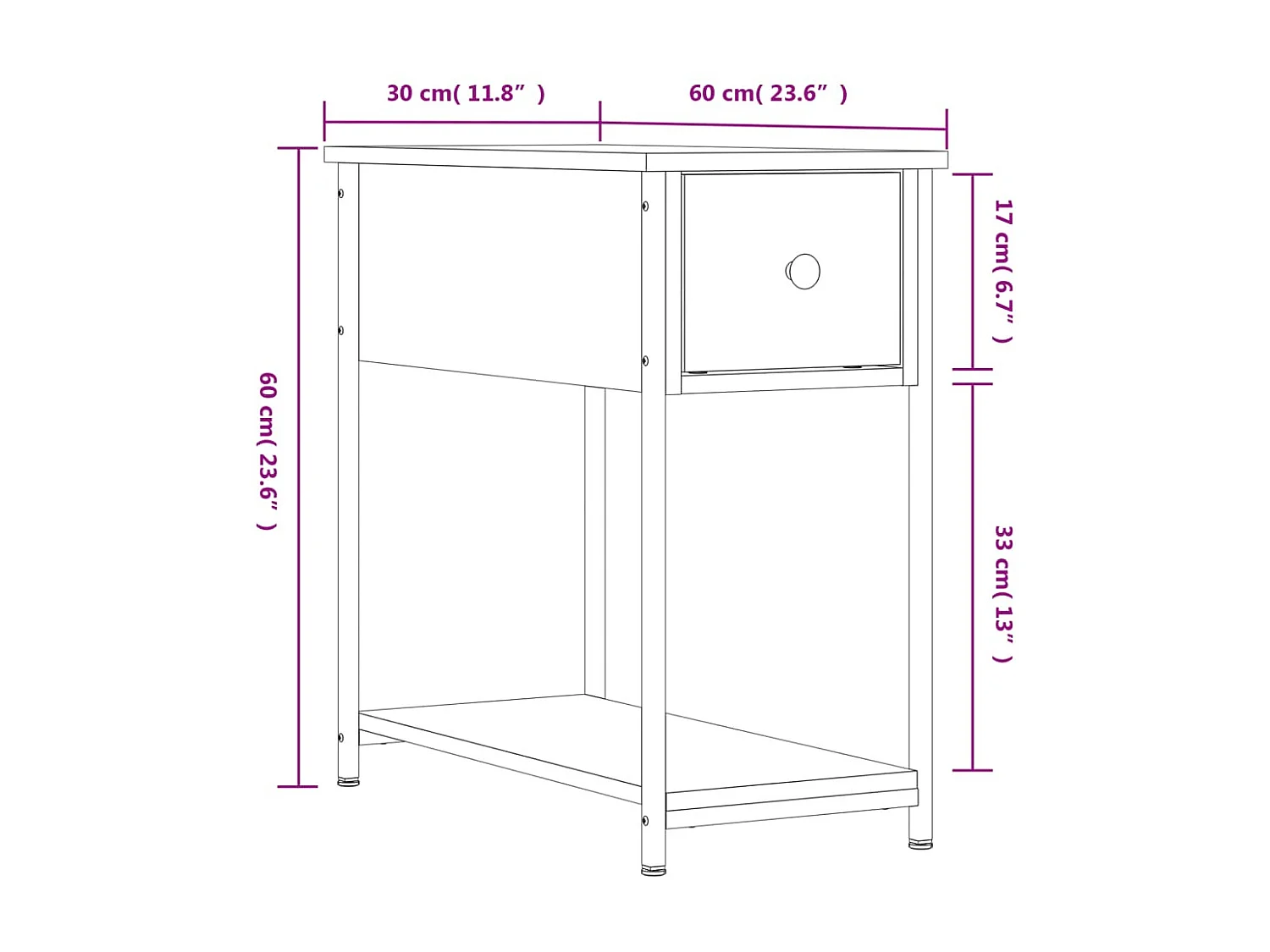 Mesitas de noche 2 piezas sonoma gris 30x60x60cm madera contrachapada