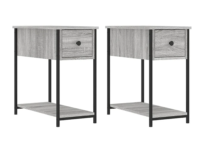 Comodini 2 pezzi sonoma grigio 30x60x60 cm in MDF