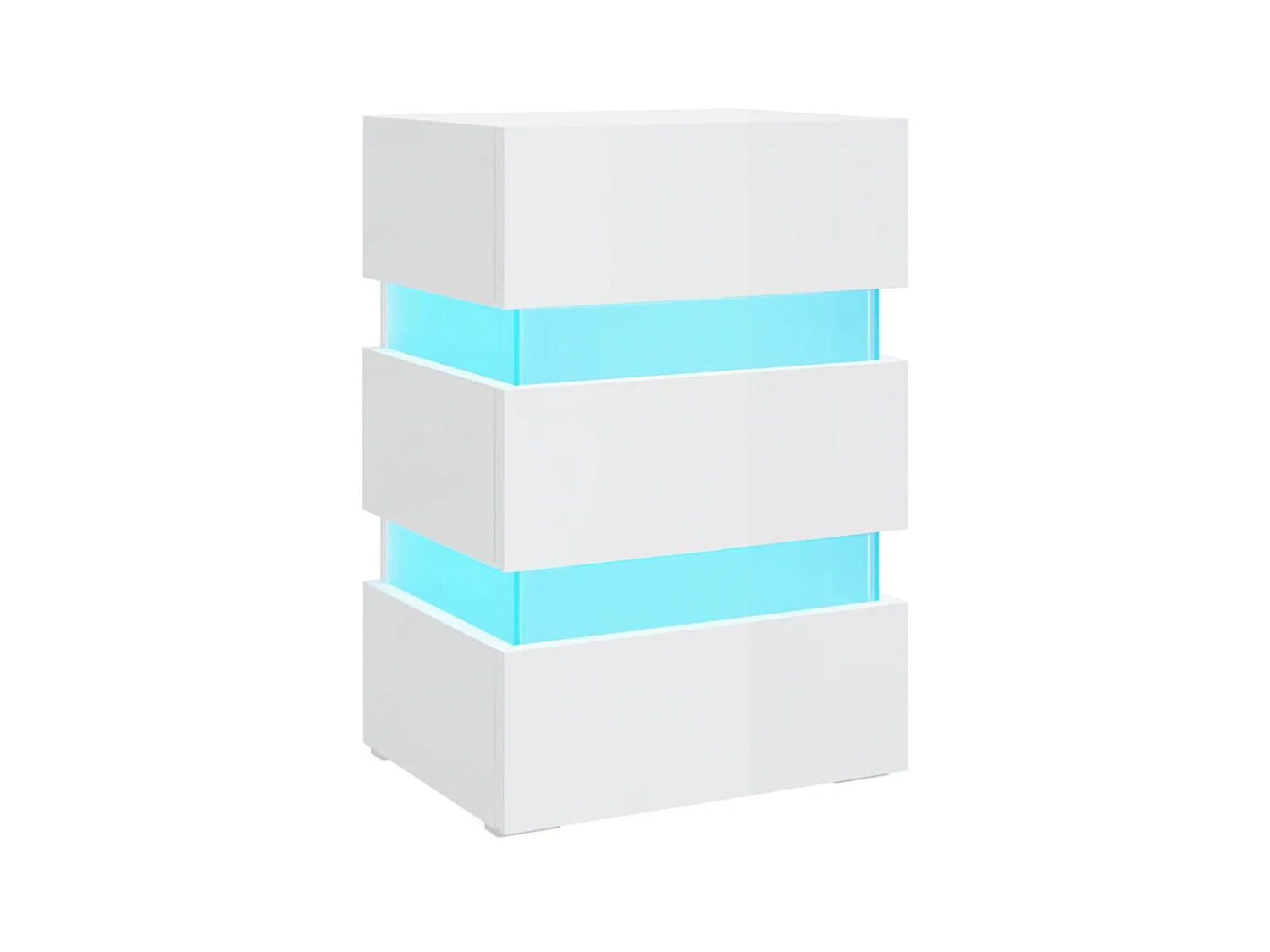 Comodino LED bianco lucido 45x35x67 cm