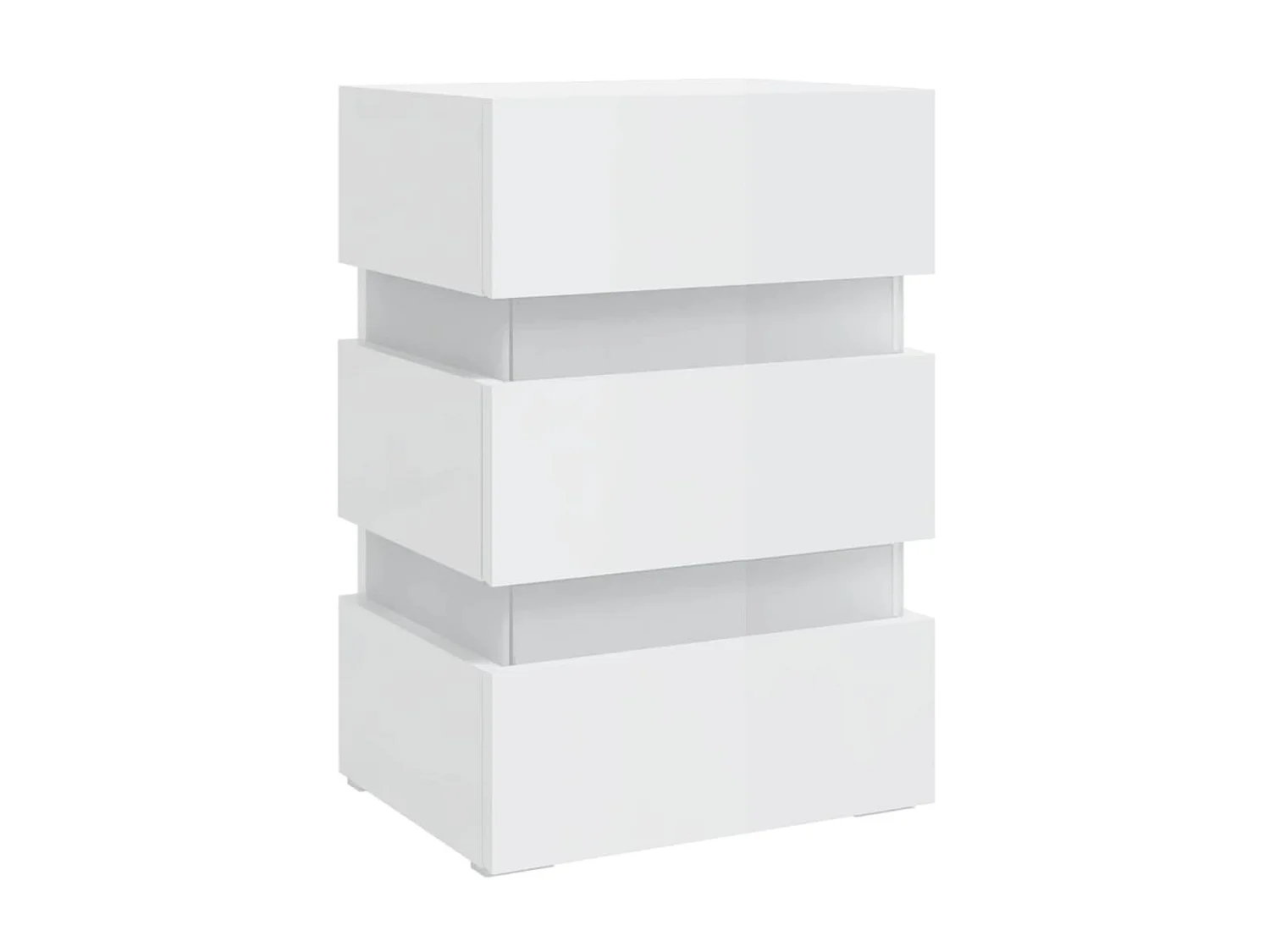 Table de chevet à LED blanc brillant 45x35x67 cm