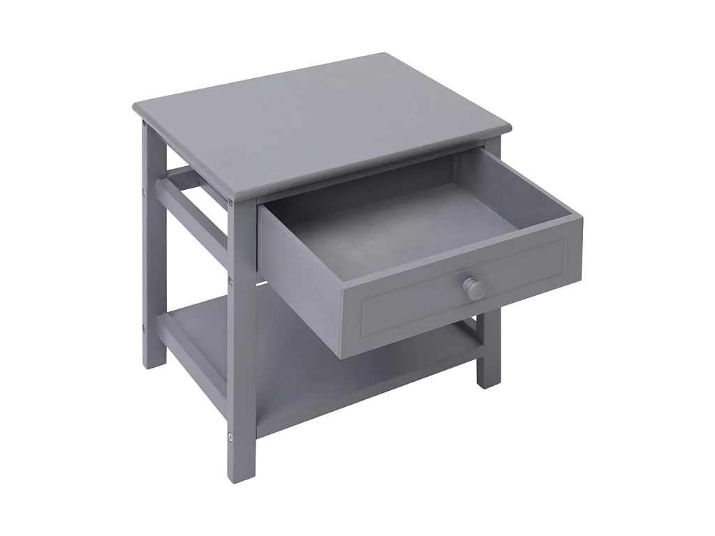 Table de chevet Gris 40x29x42 cm Bois de Paulownia