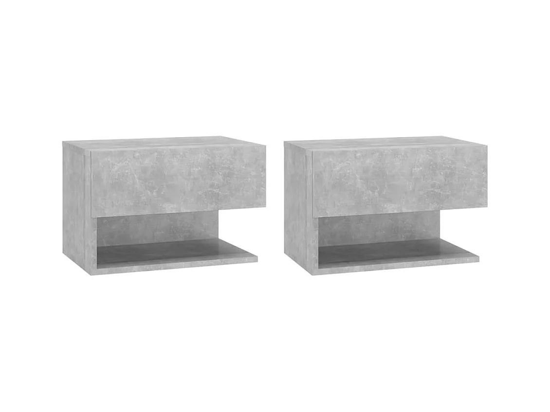 Tables de chevet murales 2 pcs Gris béton