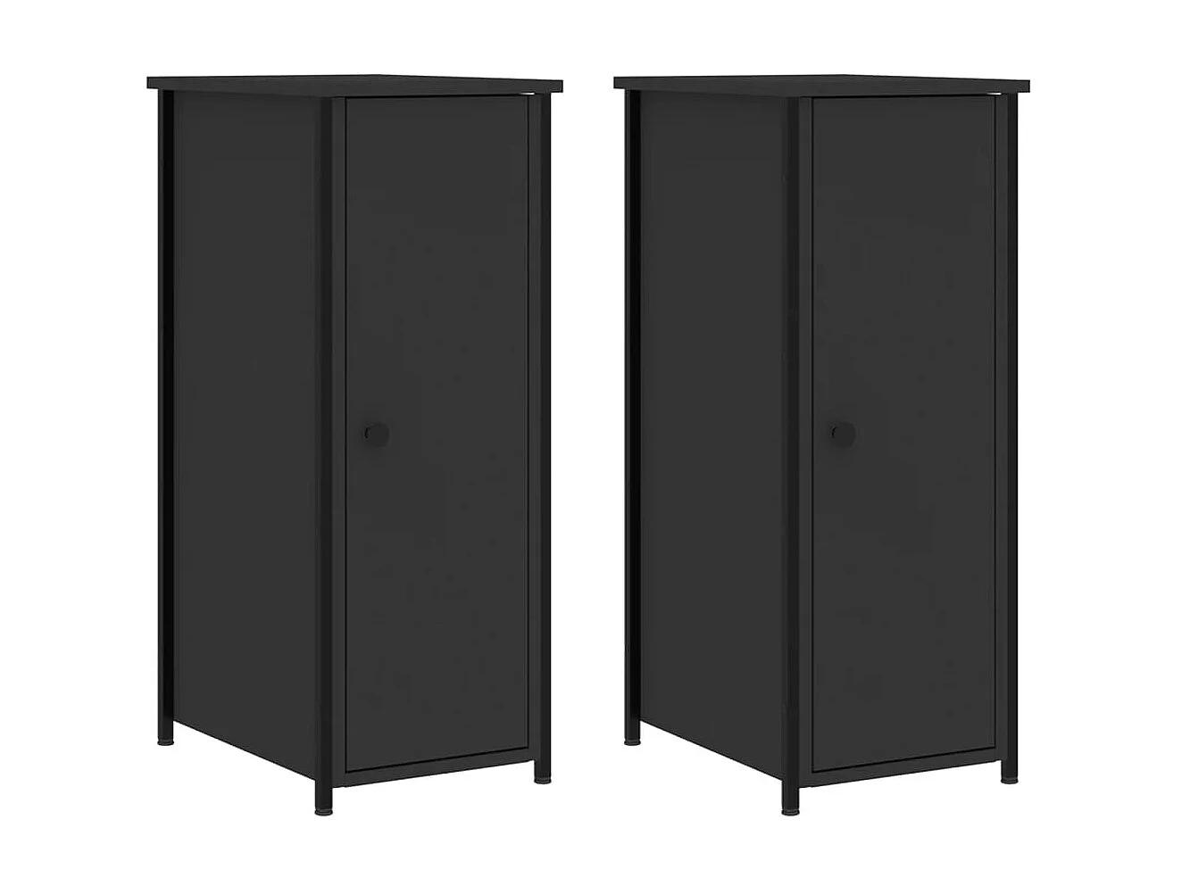 Comodini 2 pezzi neri 32x42x80 cm in MDF