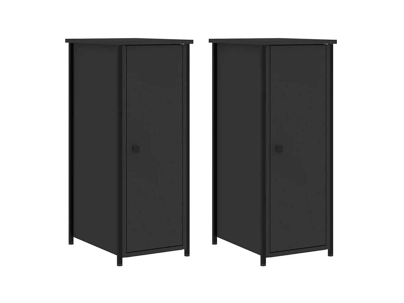 Tables de chevet 2 pcs noir 32x42x80 cm bois d’ingénierie