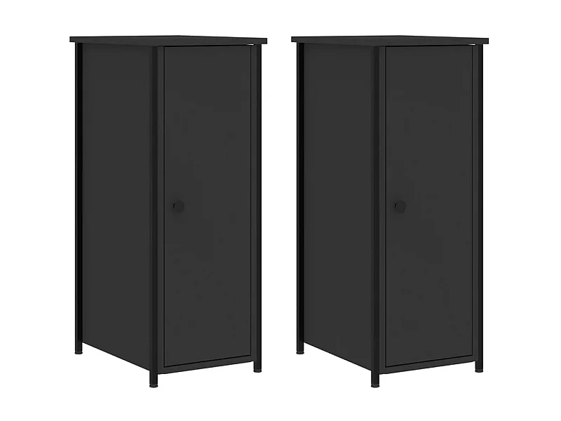 Nachtkastjes 2 stuks zwart 32x42x80 cm parket