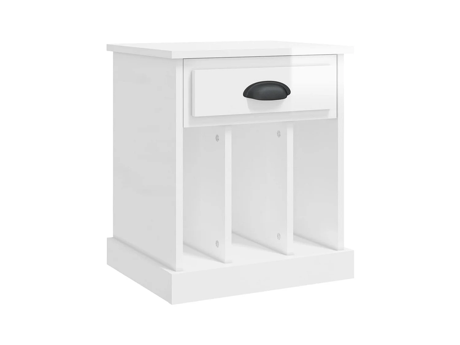 Table de chevet blanc brillant 43x36x50 cm