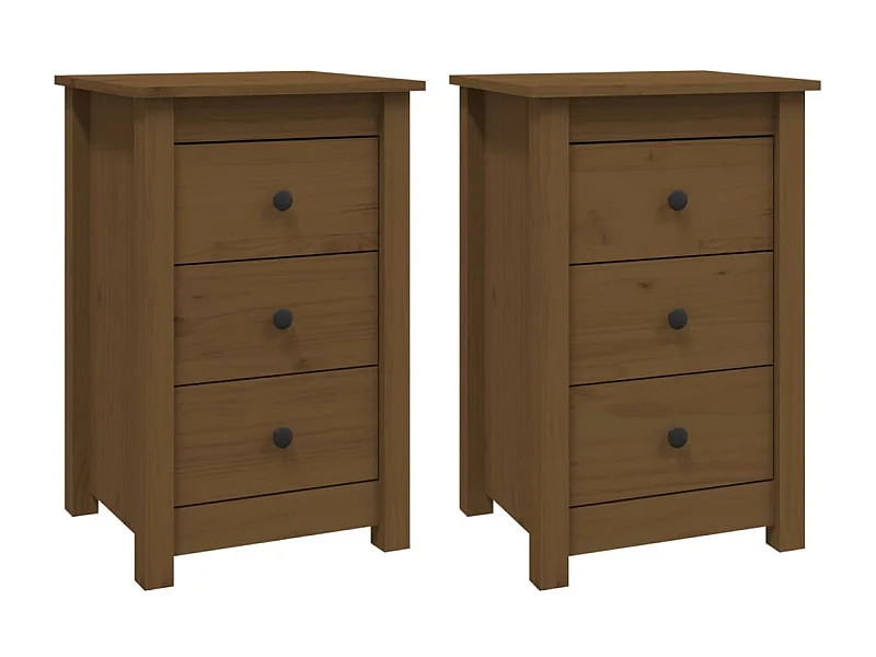 Comodini 2 pz Marrone miele 40x35x61,5 cm Pino massiccio