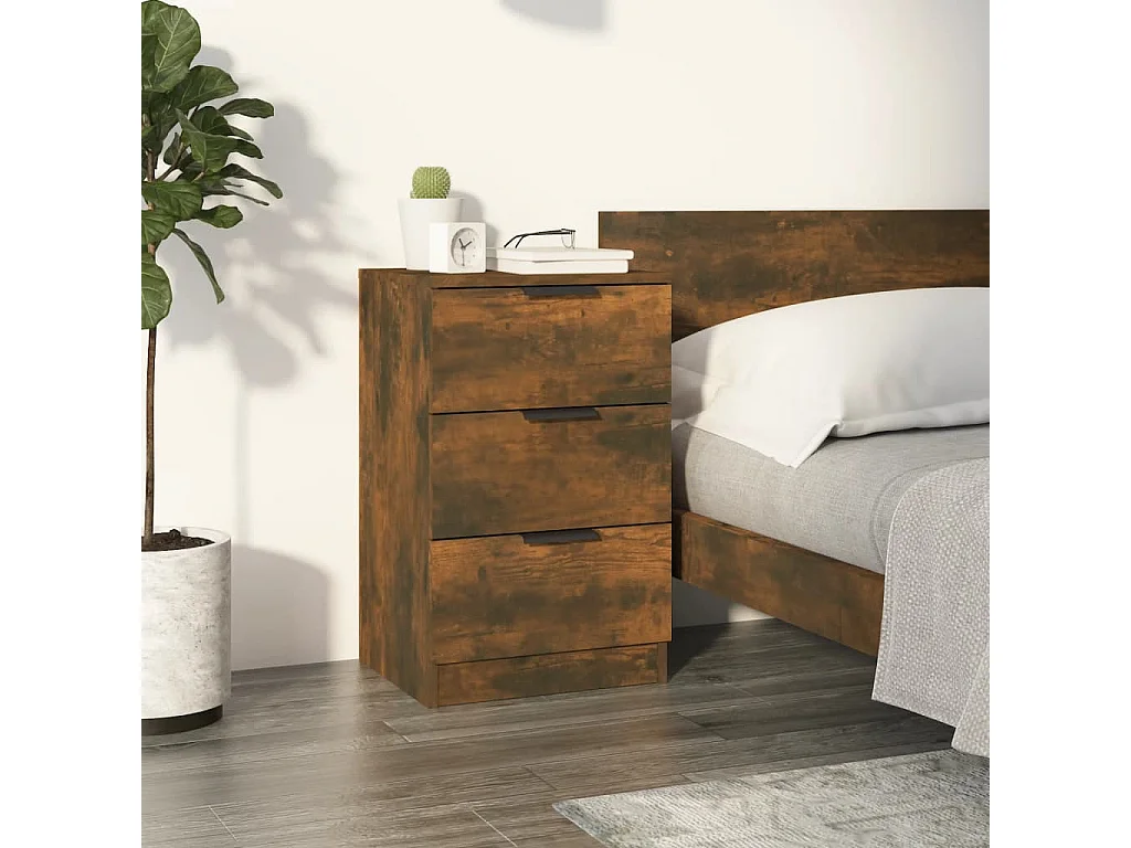 Comodino Rovere affumicato 40x36x65 cm