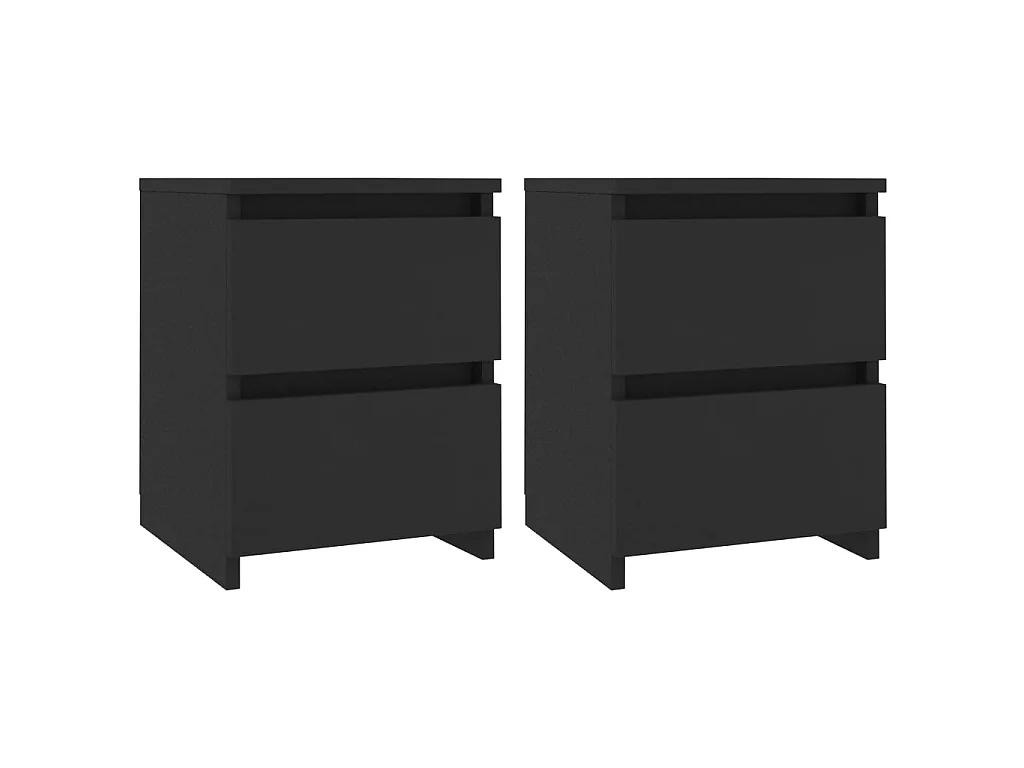 Comodini 2 pz Nero 30 x 30 x 40 cm Truciolato