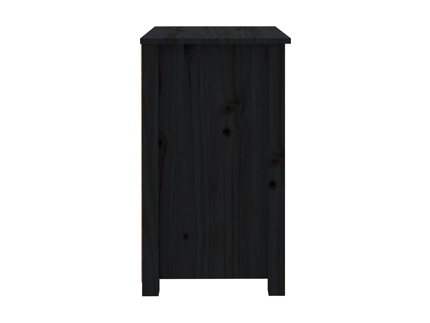 Comodino Nero 50x35x61,5 cm Legno di pino massiccio