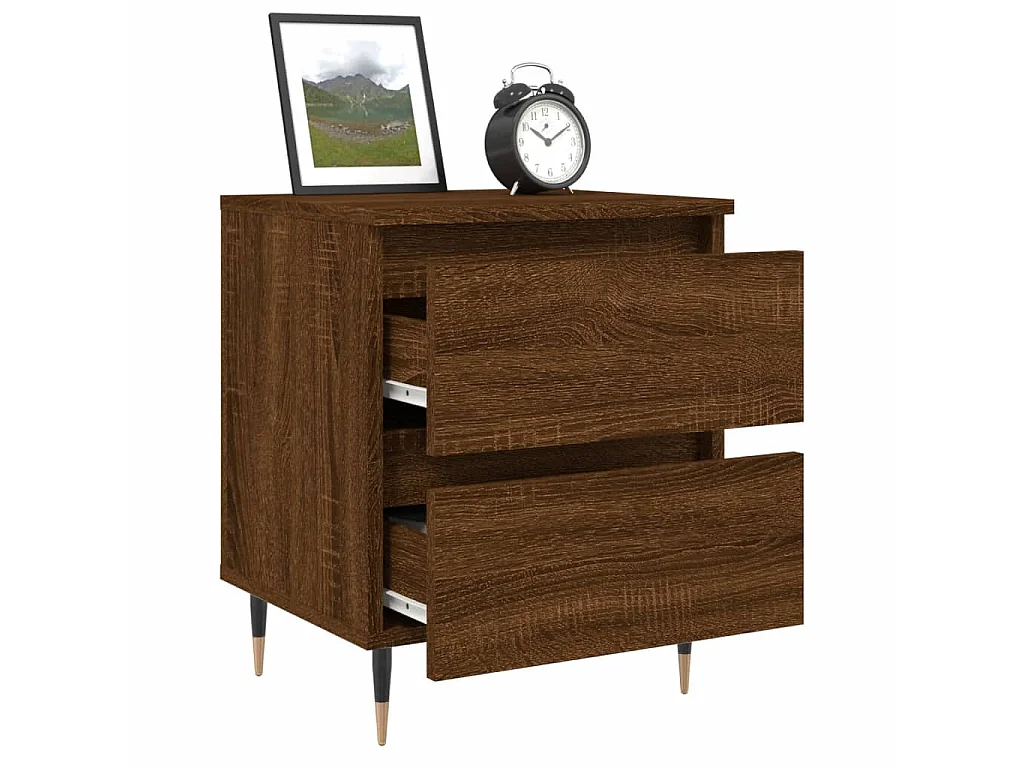 Tables de chevet 2 pcs chêne marron 40x35x50 cm bois ingénierie