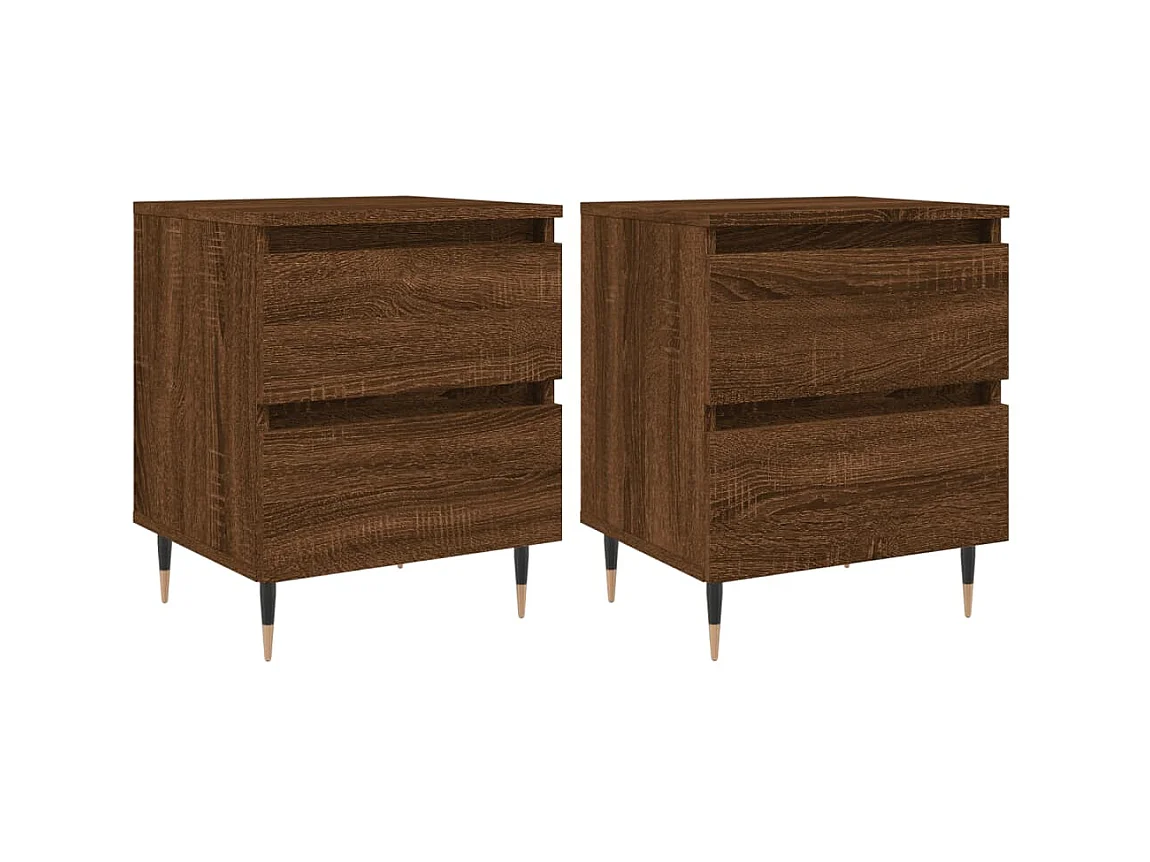 Tables de chevet 2 pcs chêne marron 40x35x50 cm bois ingénierie