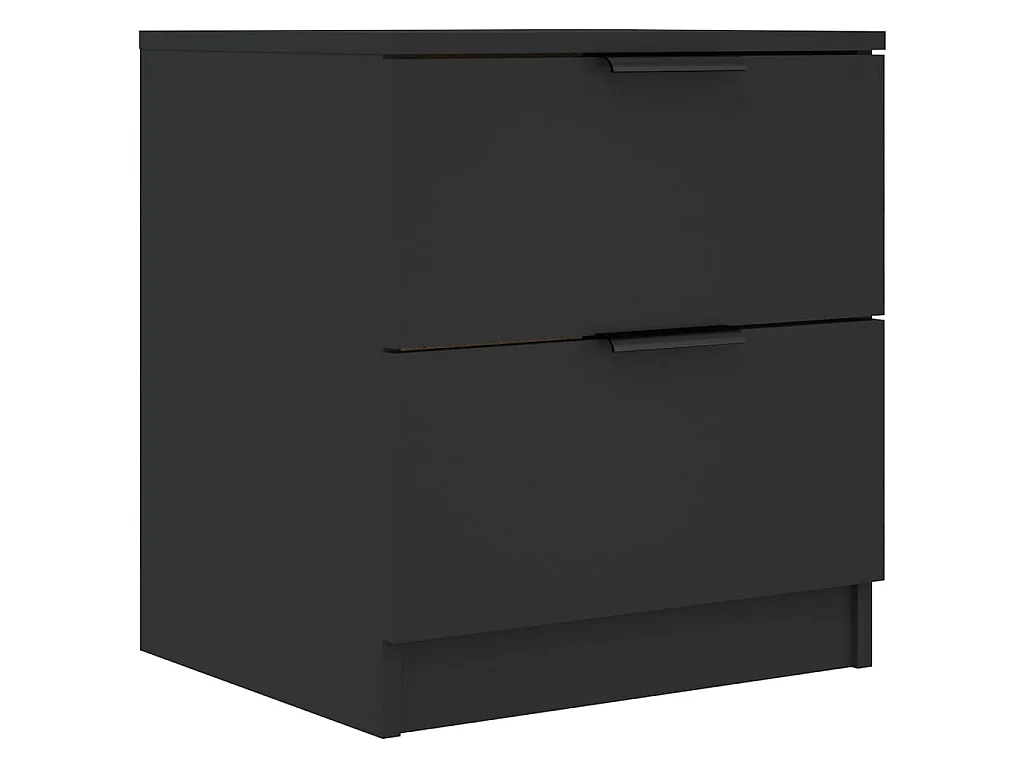 Tables de chevet 2 pcs Noir Bois d'ingénierie