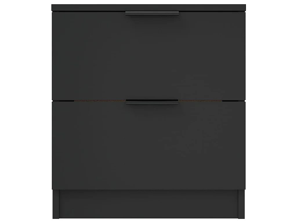 Tables de chevet 2 pcs Noir Bois d'ingénierie