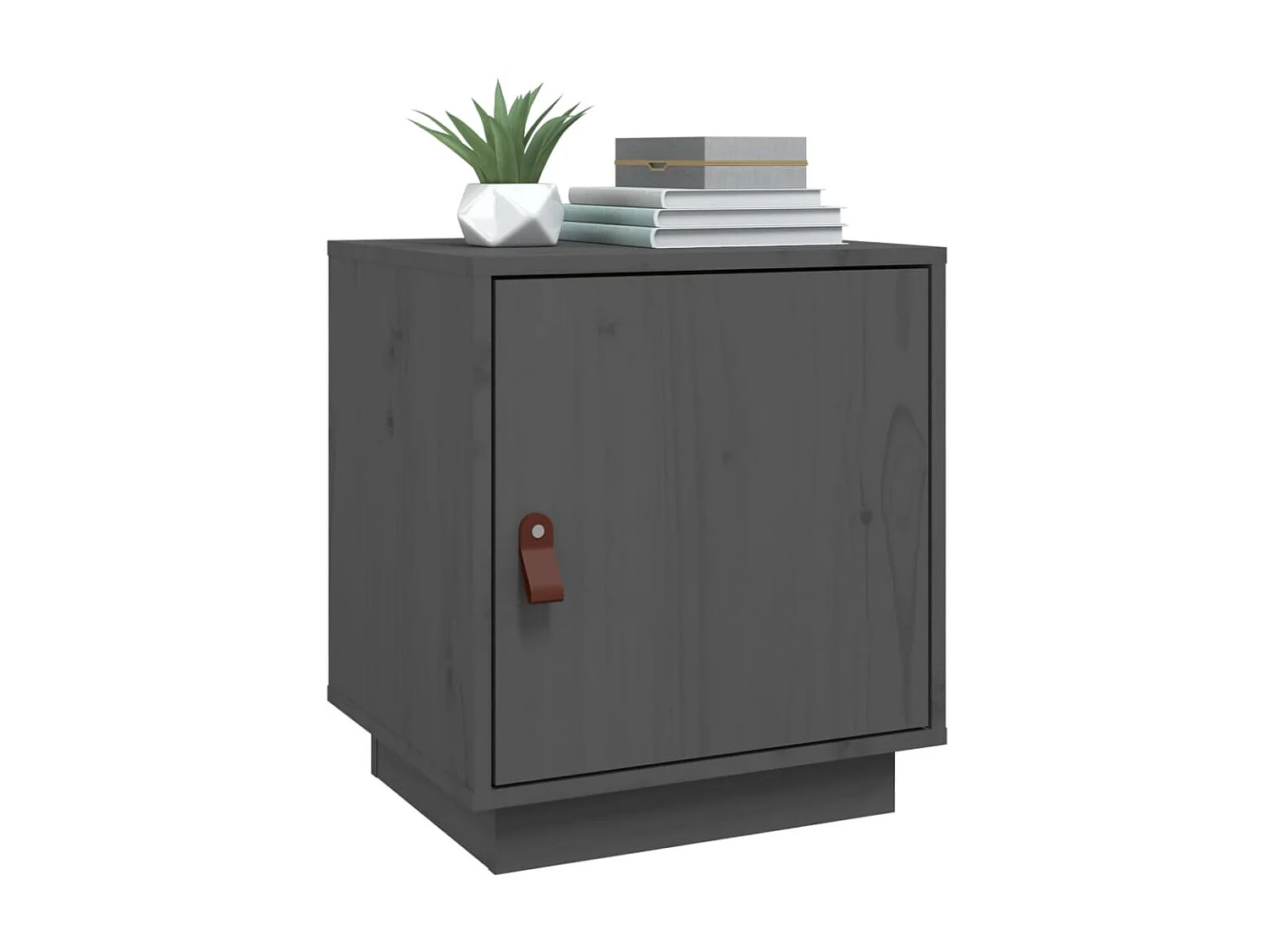 Nachttische 2 Stk. Grau 40x34x45 cm Massives Kiefernholz