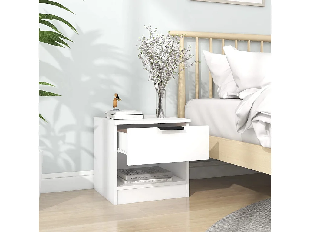 Comodini 2 pz. Bianco MDF