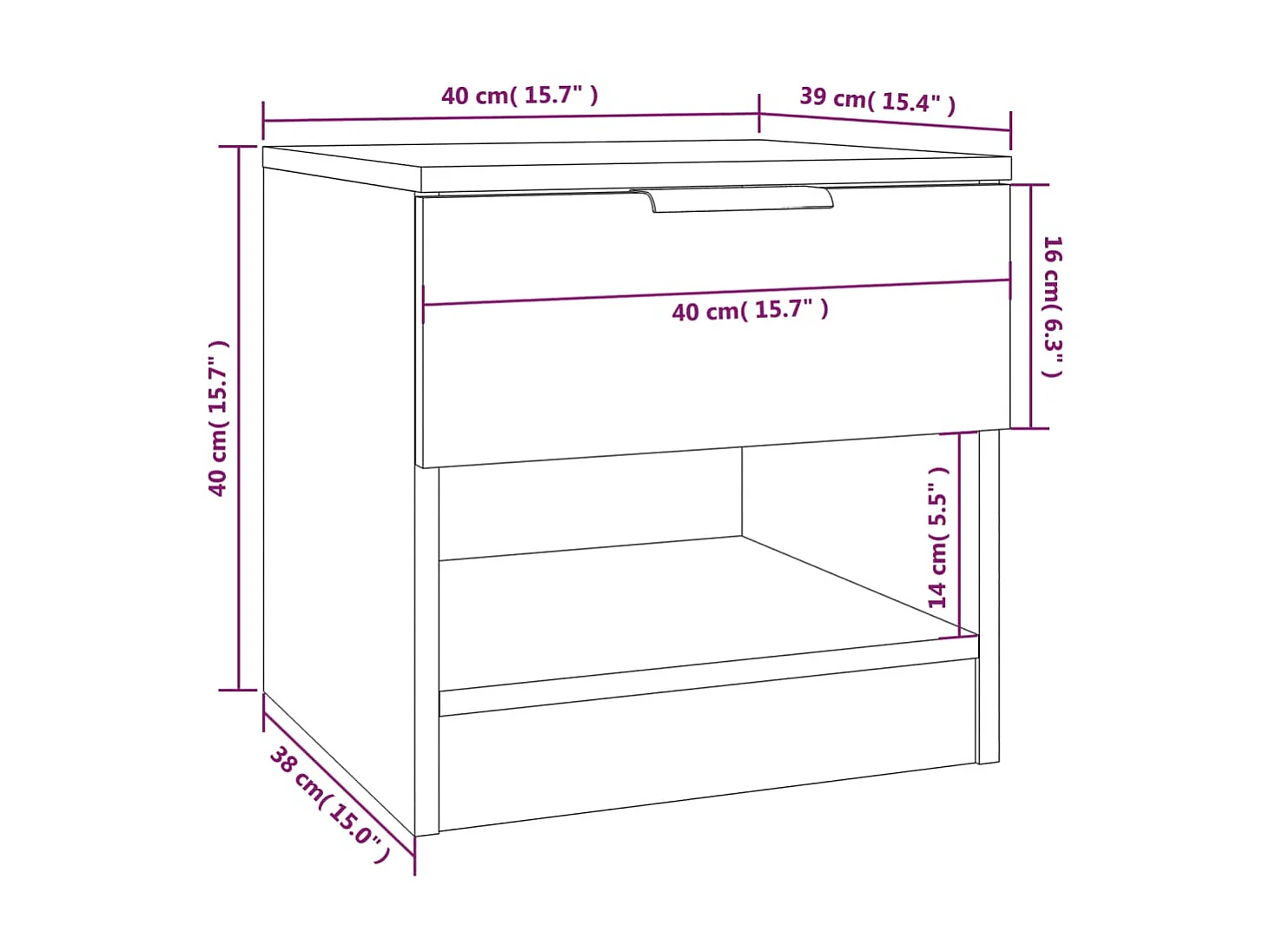 Tables de chevet 2 pcs Blanc Bois d'ingénierie