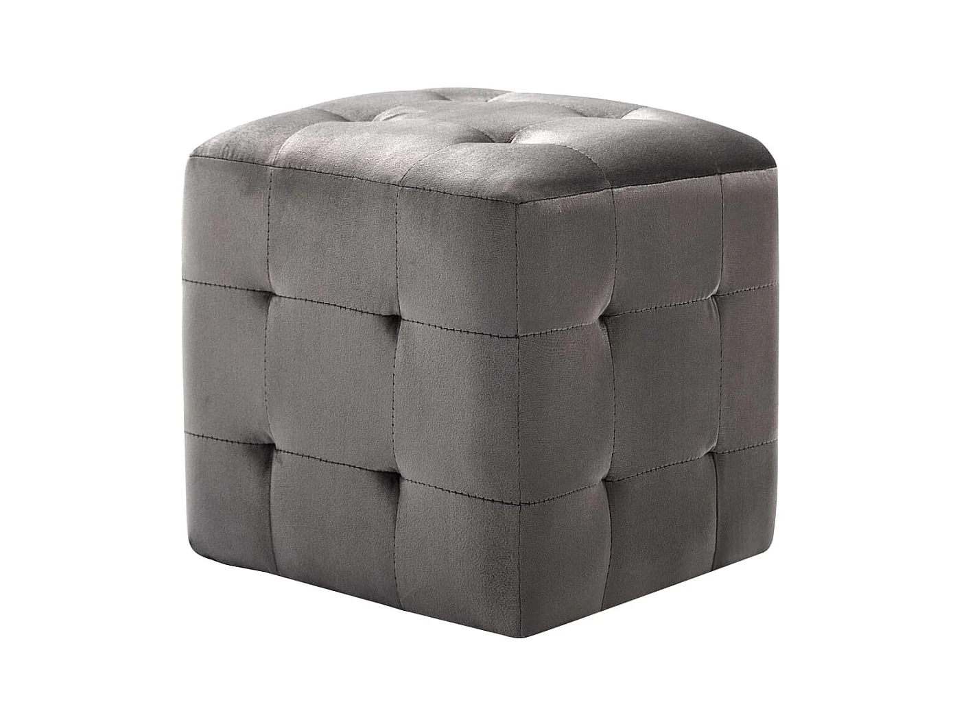 2 pcs Tables de chevet Gris 30x30x30 cm Tissu velours