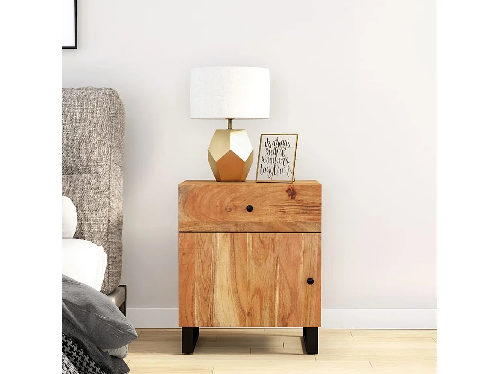 Table de chevet 50x33x60cm Bois d'acacia solide et d'ingénierie