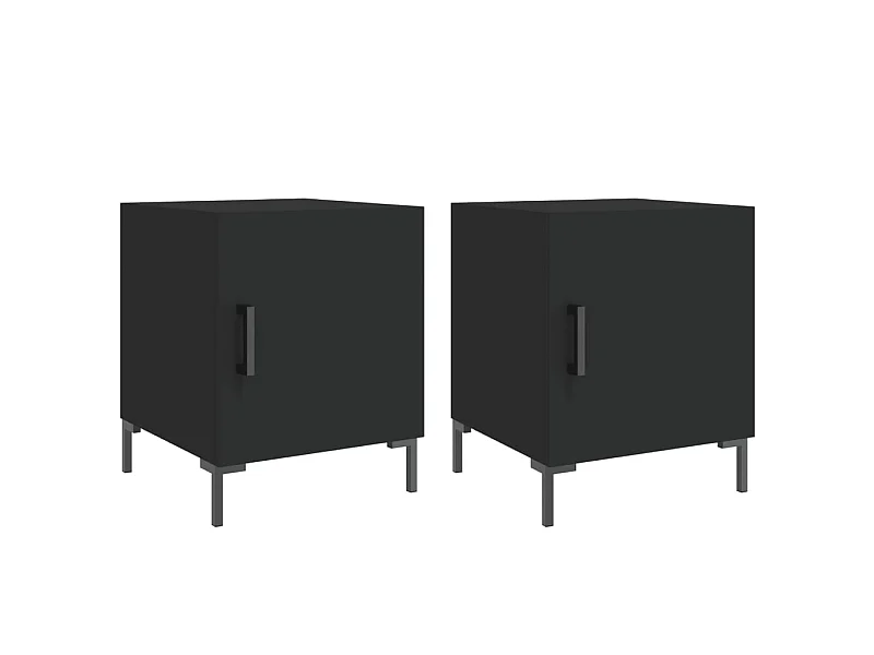Tables de chevet 2 pcs noir 40x40x50 cm bois d’ingénierie