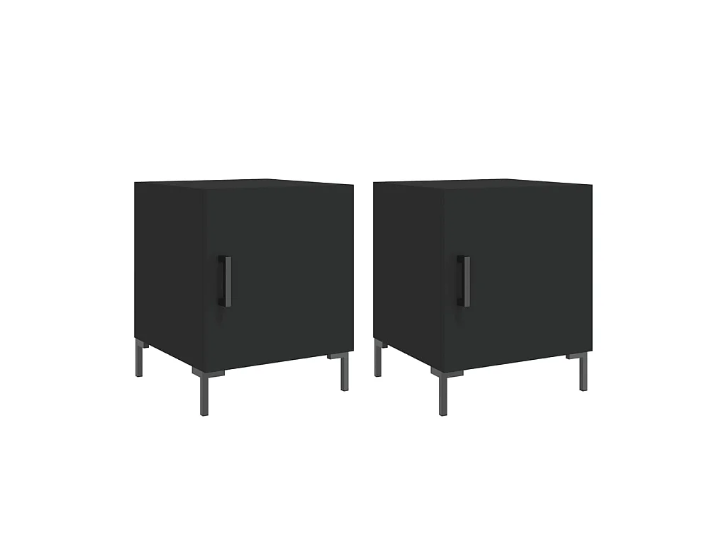 Nachtkastjes 2 stuks zwart 40x40x50 cm parket