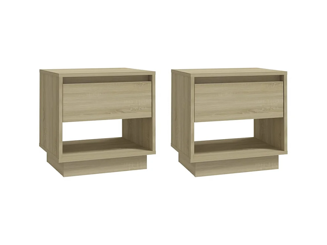 Tables de chevet 2 pcs Chêne sonoma 45x34x44 cm Aggloméré