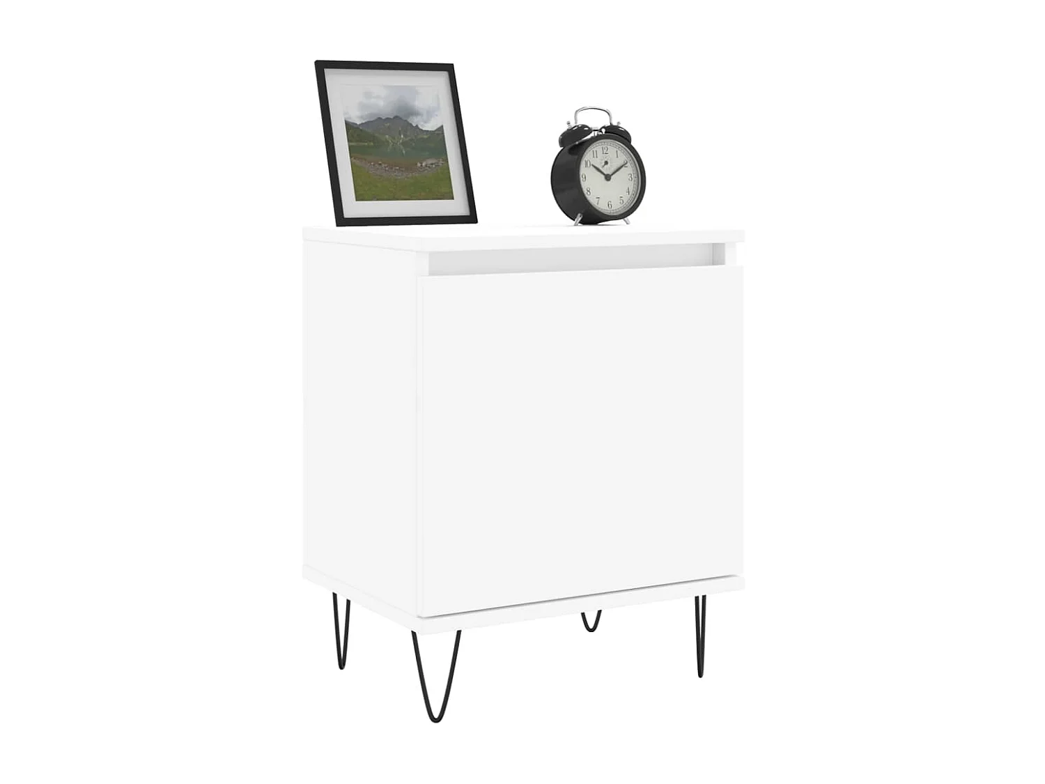 Table de chevet blanc 40x30x50 cm bois d’ingénierie