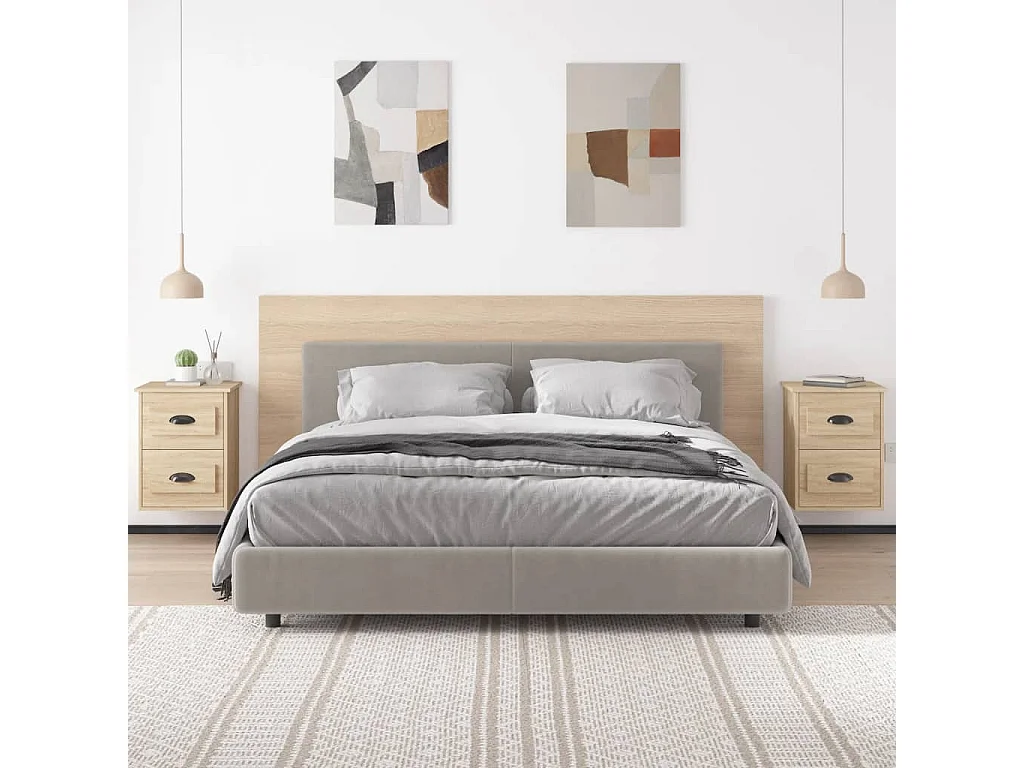 Tables de chevet murales 2 pcs chêne sonoma 41,5x36x53 cm