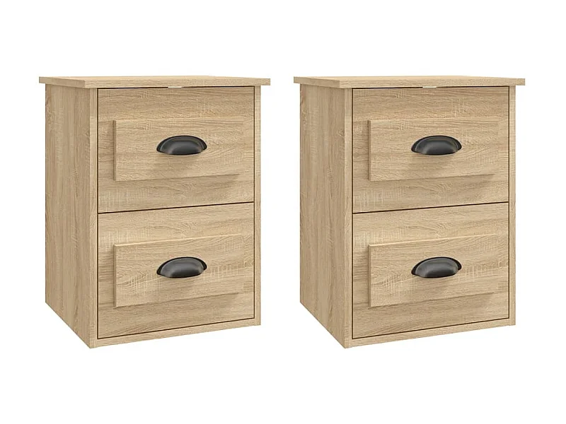 Tables de chevet murales 2 pcs chêne sonoma 41,5x36x53 cm