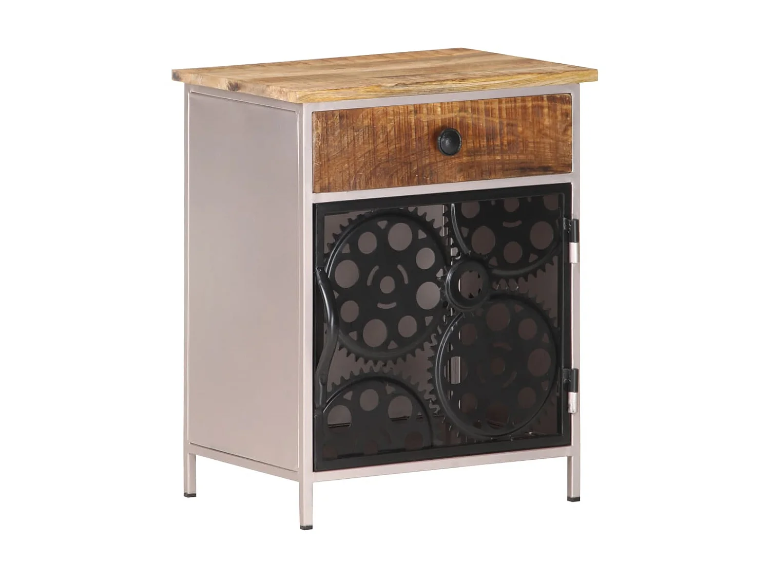 Mesa de cabeceira 40x30x50 cm Madeira de mangueira crua