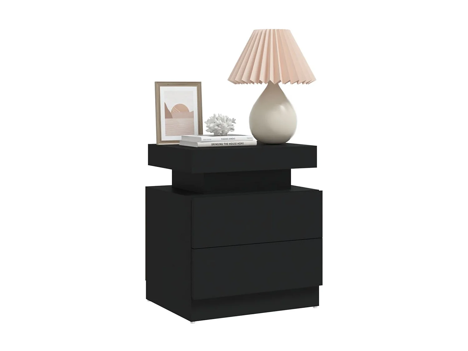 Table de chevet Noir 45x35x52 cm Aggloméré