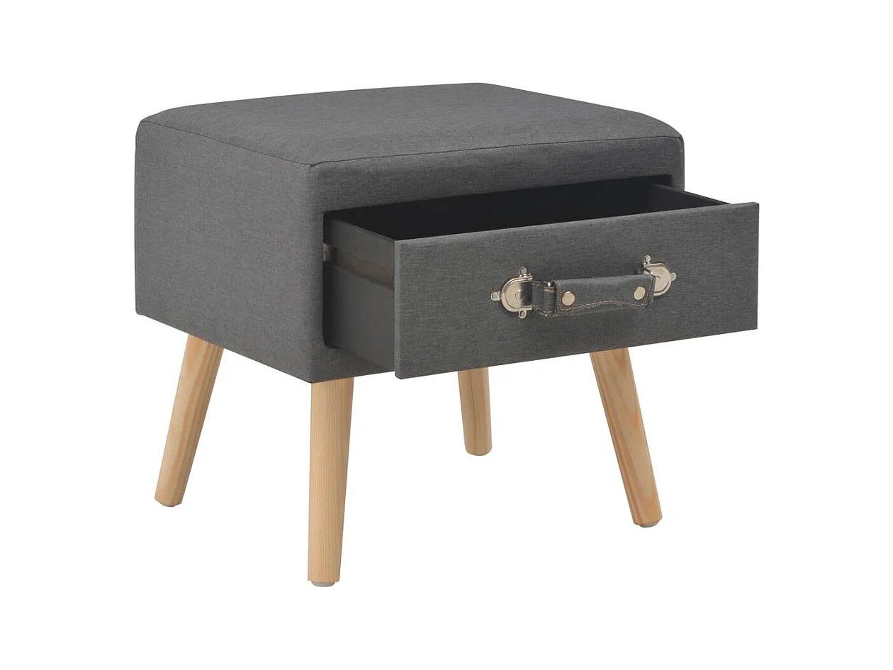 Table de chevet Gris foncé 40x35x40 cm Tissu