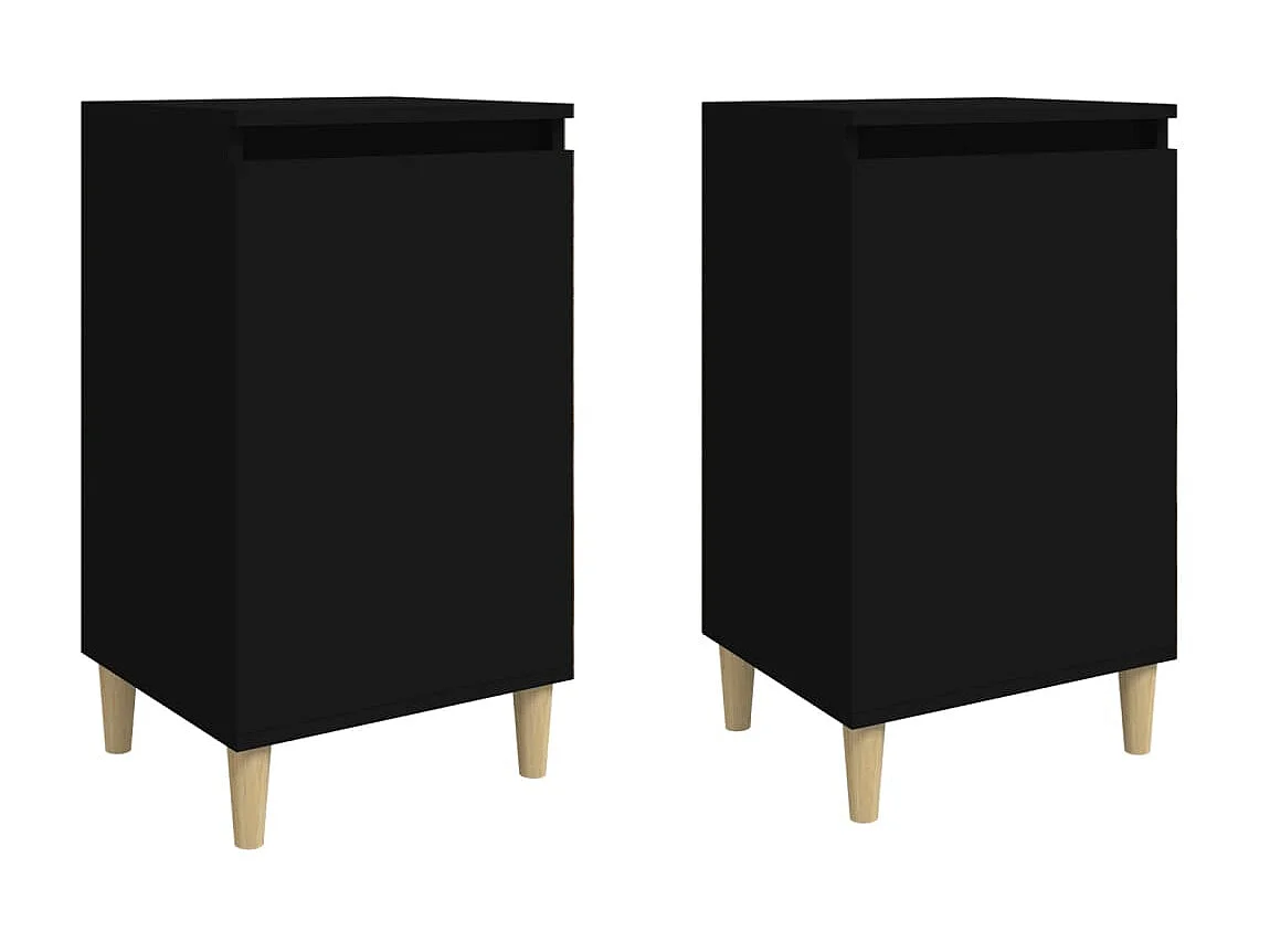 Nachtkastjes 2 stuks zwart 40x35x70 cm parket