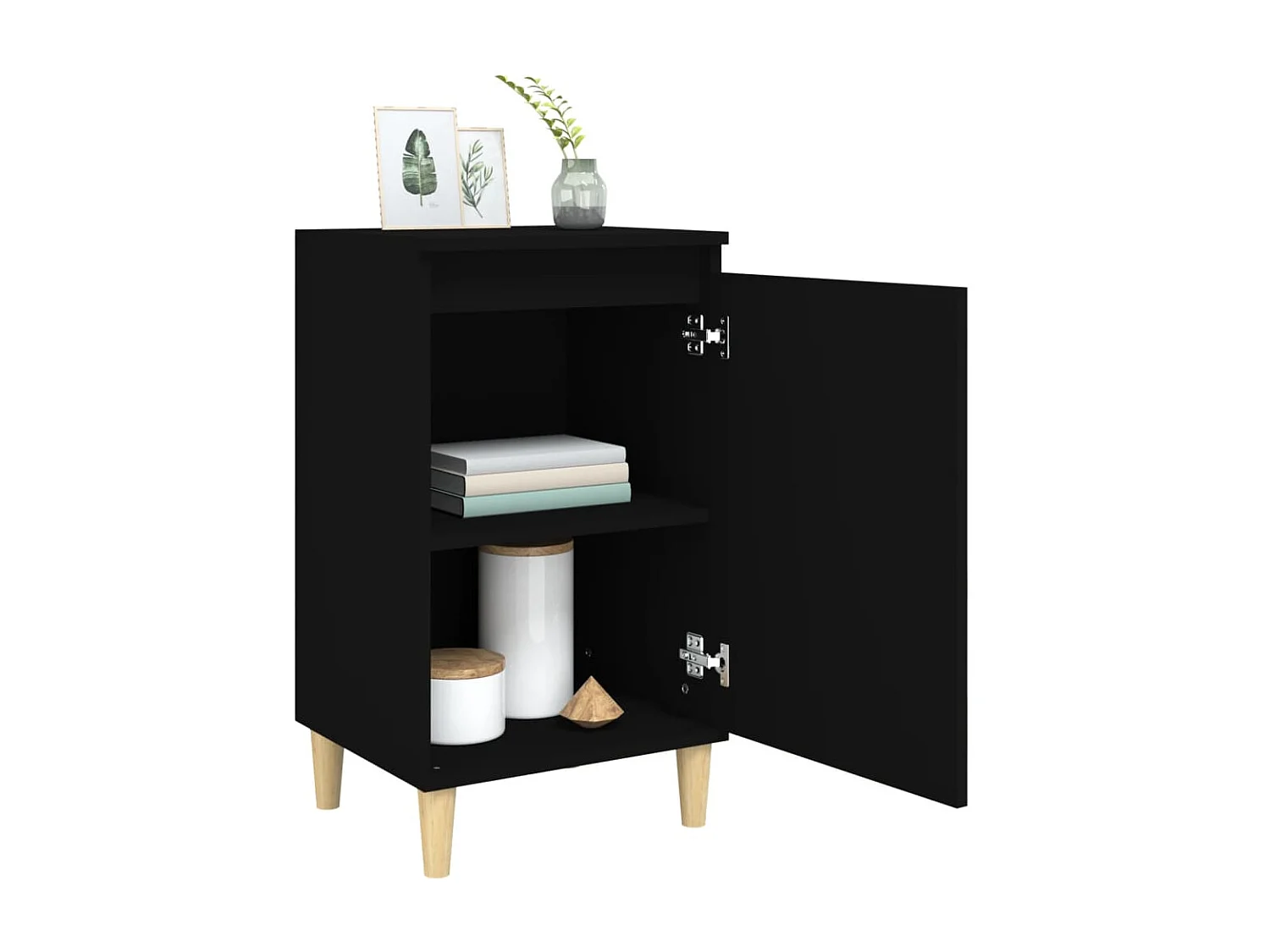 Nachtkastjes 2 stuks zwart 40x35x70 cm parket