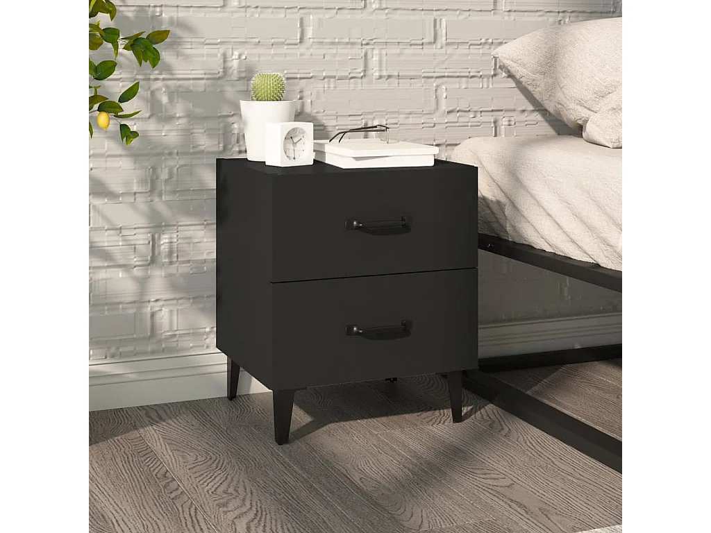 Nachttisch Schwarz 40x35x47,5 cm