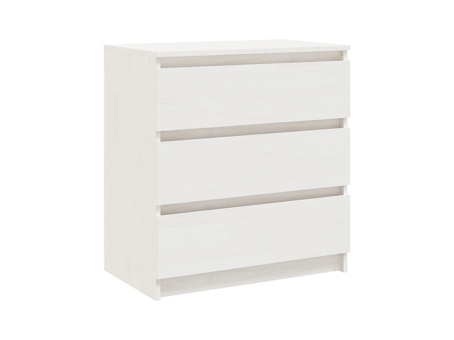 Comodino Bianco 60x36x64 cm Legno di pino massiccio